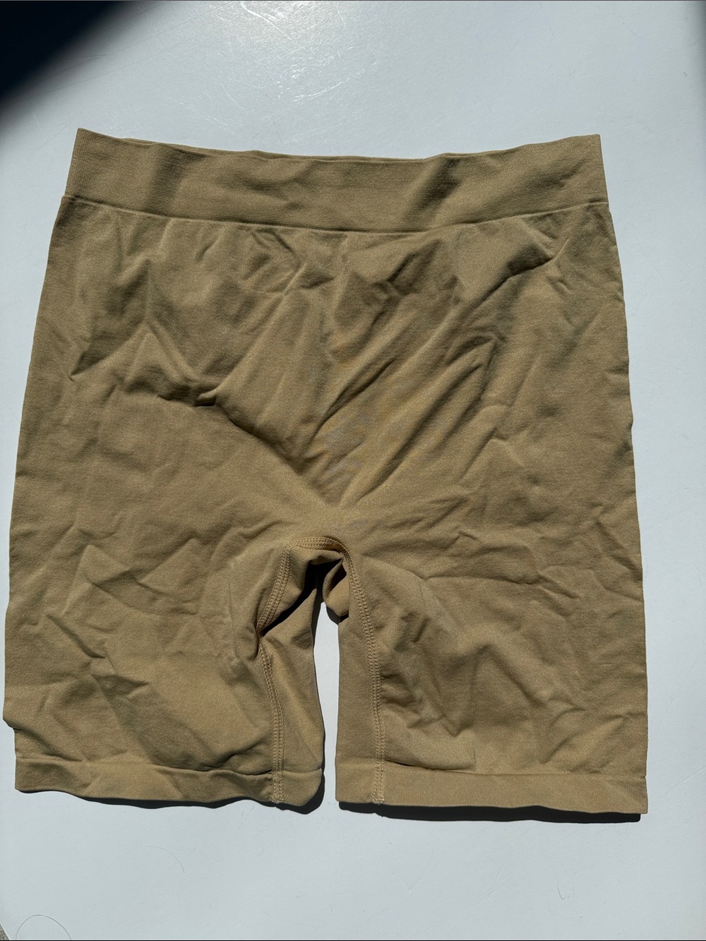 Seamless High-Waist Shaping Biker Shorts - Tan